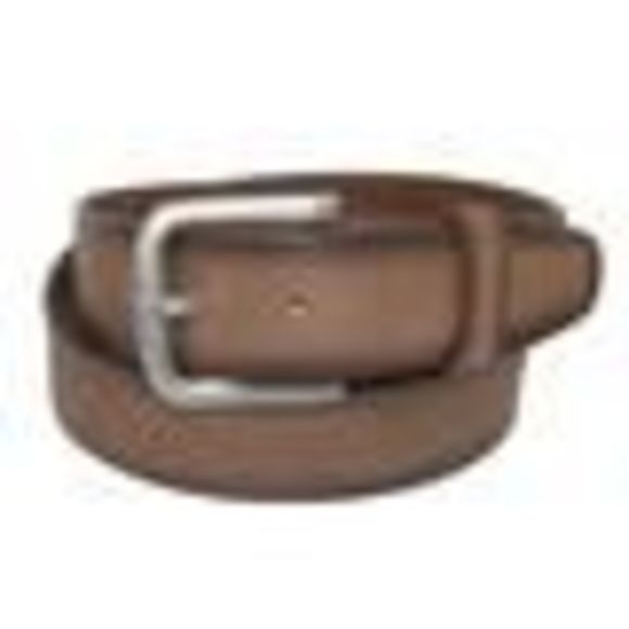 CTM Men's Big & Tall Burnished Leather Bridle Belt with Removable Buckle - Picture 3 of 3